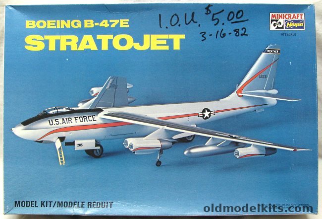 Hasegawa 1/72 Boeing B-47E Stratojet, 1223 plastic model kit